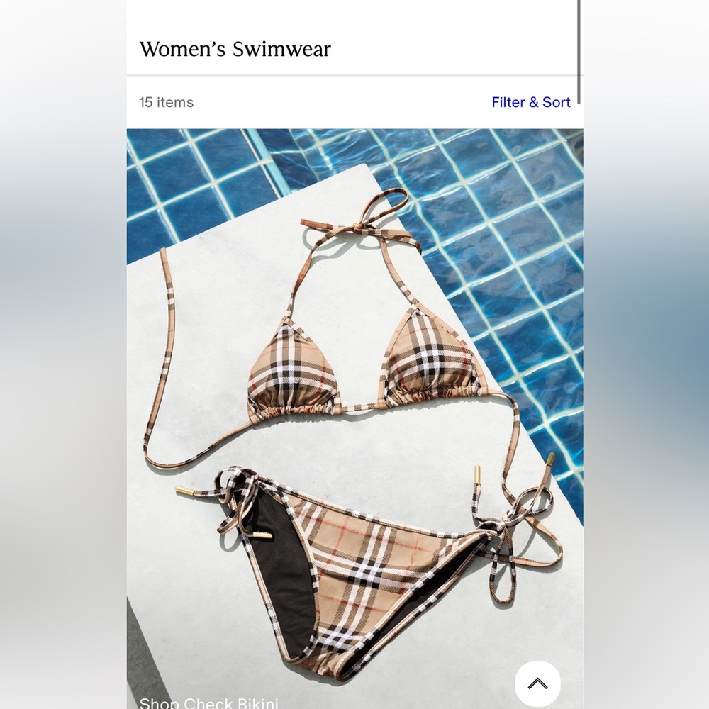 Burberry Woman’s Check Triangle Bikini